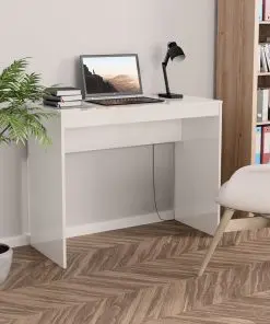 vidaXL Desk High Gloss White 90x40x72 cm Chipboard