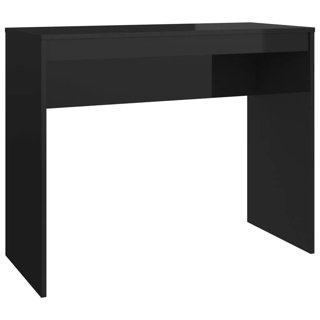 vidaXL Desk High Gloss Black 90x40x72 cm Chipboard
