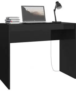 vidaXL Desk High Gloss Black 90x40x72 cm Chipboard