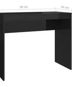 vidaXL Desk High Gloss Black 90x40x72 cm Chipboard