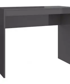 vidaXL Desk High Gloss Grey 90x40x72 cm Chipboard
