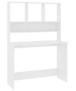 vidaXL Desk with Shelves White 110x45x157 cm Chipboard