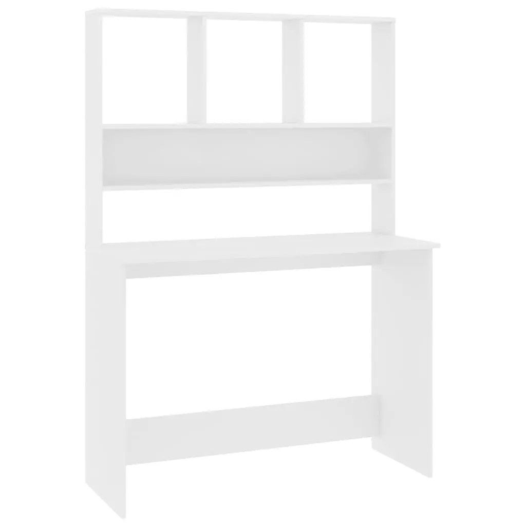 vidaXL Desk with Shelves White 110x45x157 cm Chipboard