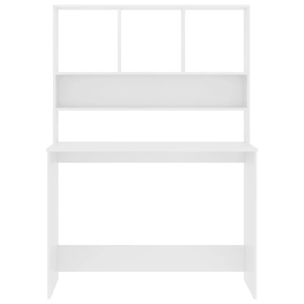 vidaXL Desk with Shelves White 110x45x157 cm Chipboard