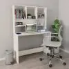 vidaXL Desk with Shelves White 110x45x157 cm Chipboard vidaXL Desk with Shelves White 110x45x157 cm Chipboard