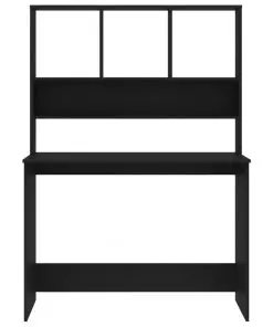 vidaXL Desk with Shelves Black 110x45x157 cm Chipboard