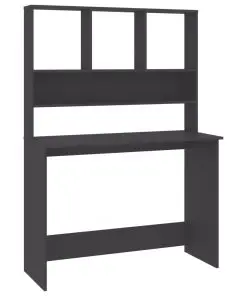 vidaXL Desk with Shelves Grey 110x45x157 cm Chipboard