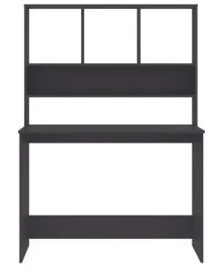 vidaXL Desk with Shelves Grey 110x45x157 cm Chipboard