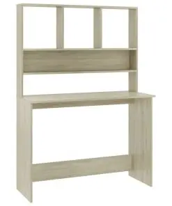 vidaXL Desk with Shelves Sonoma Oak 110x45x157 cm Chipboard