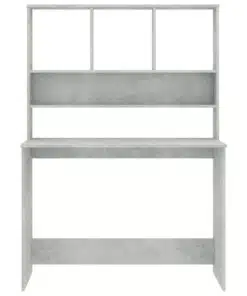 vidaXL Desk with Shelves Concrete Grey 110x45x157 cm Chipboard