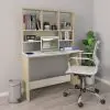 vidaXL Desk with Shelves White and Sonoma Oak 110x45x157 cm Chipboard vidaXL Desk with Shelves White and Sonoma Oak 110x45x157 cm Chipboard