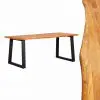 vidaXL Dining Table Natural 180x90x75 cm Solid Oak Wood