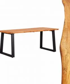 vidaXL Dining Table Natural 180x90x75 cm Solid Oak Wood