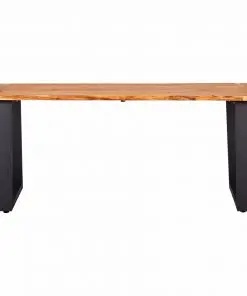 vidaXL Dining Table Natural 180x90x75 cm Solid Oak Wood