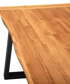 vidaXL Dining Table Natural 180x90x75 cm Solid Oak Wood