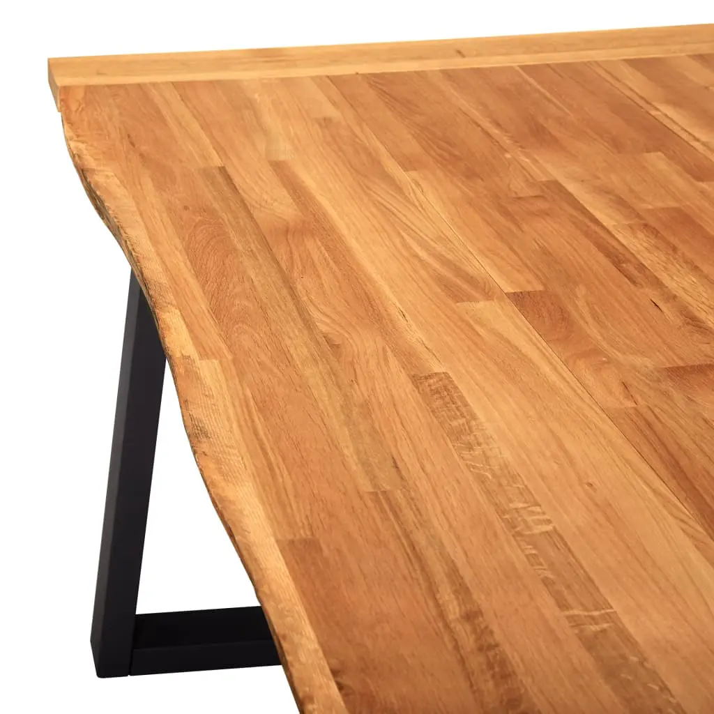 vidaXL Dining Table Natural 180x90x75 cm Solid Oak Wood