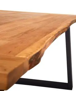 vidaXL Dining Table Natural 180x90x75 cm Solid Oak Wood