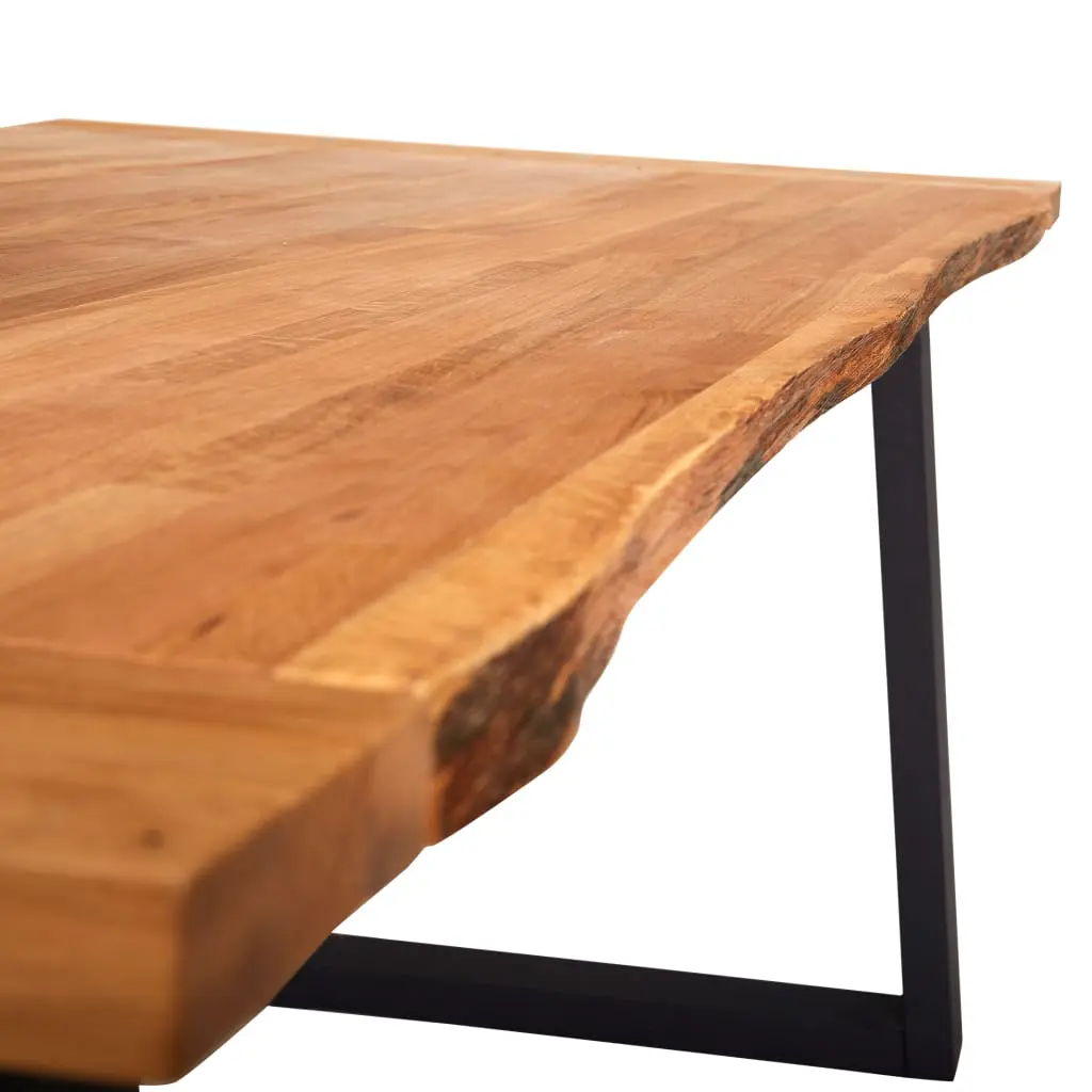 vidaXL Dining Table Natural 180x90x75 cm Solid Oak Wood