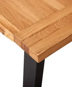 vidaXL Dining Table Natural 180x90x75 cm Solid Oak Wood