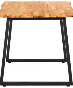 vidaXL Dining Table Natural 160x80x75 cm Solid Oak Wood