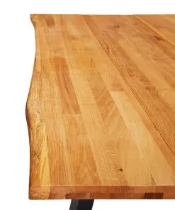 vidaXL Dining Table Natural 160x80x75 cm Solid Oak Wood