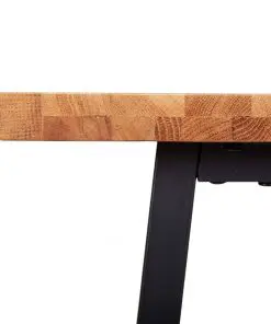 vidaXL Dining Table Natural 160x80x75 cm Solid Oak Wood