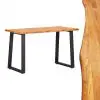 vidaXL Dining Table Natural 120x65x75 cm Solid Oak Wood