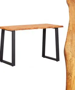 vidaXL Dining Table Natural 120x65x75 cm Solid Oak Wood