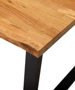 vidaXL Dining Table Natural 120x65x75 cm Solid Oak Wood