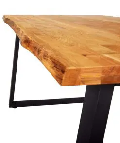 vidaXL Dining Table Natural 120x65x75 cm Solid Oak Wood