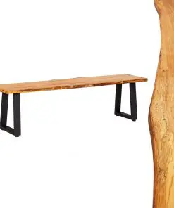 vidaXL Bench 160 cm Natural Solid Oak Wood