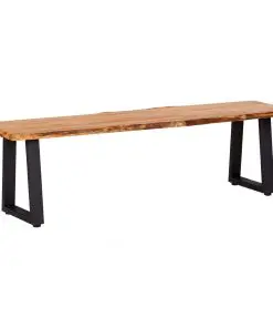 vidaXL Bench 160 cm Natural Solid Oak Wood