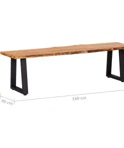 vidaXL Bench 160 cm Natural Solid Oak Wood