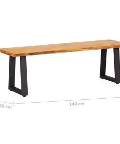 vidaXL Bench 140 cm Natural Solid Oak Wood