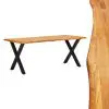 vidaXL Dining Table Natural 180x90x75 cm Solid Oak Wood