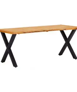 vidaXL Dining Table Natural 180x90x75 cm Solid Oak Wood