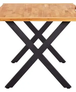 vidaXL Dining Table Natural 180x90x75 cm Solid Oak Wood