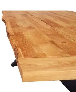 vidaXL Dining Table Natural 180x90x75 cm Solid Oak Wood