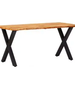 vidaXL Dining Table 160x80x75 cm Solid Oak Wood