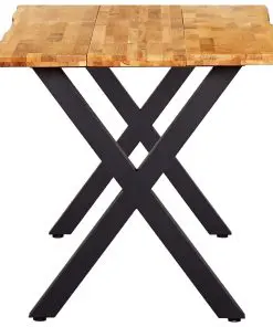 vidaXL Dining Table 160x80x75 cm Solid Oak Wood