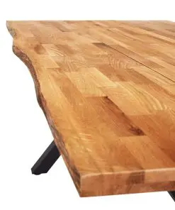 vidaXL Dining Table 160x80x75 cm Solid Oak Wood