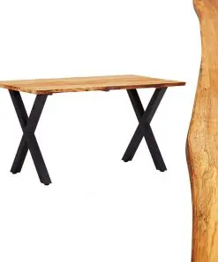 vidaXL Dining Table 140x80x75 cm Solid Oak Wood