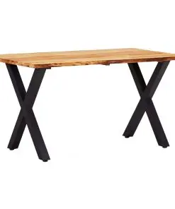 vidaXL Dining Table 140x80x75 cm Solid Oak Wood