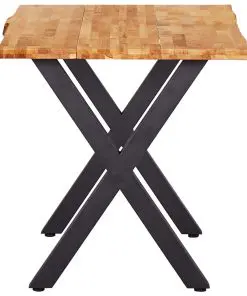 vidaXL Dining Table 140x80x75 cm Solid Oak Wood