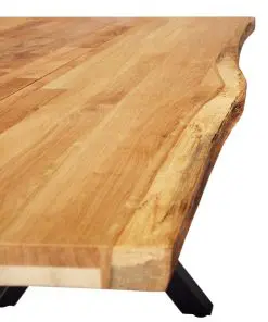 vidaXL Dining Table 140x80x75 cm Solid Oak Wood