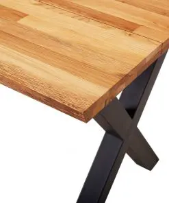 vidaXL Dining Table 140x80x75 cm Solid Oak Wood