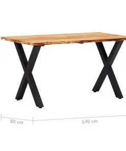 vidaXL Dining Table 140x80x75 cm Solid Oak Wood