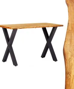vidaXL Dining Table Natural 120x65x75 cm Solid Oak Wood