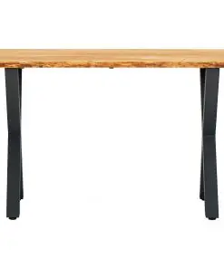 vidaXL Dining Table Natural 120x65x75 cm Solid Oak Wood