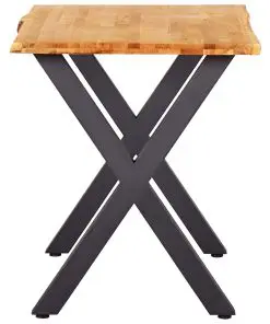 vidaXL Dining Table Natural 120x65x75 cm Solid Oak Wood